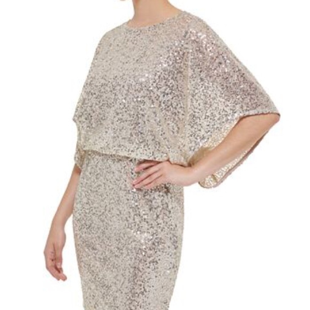 JESSICA HOWARD DRESS Size 16 Regular.waist 16” 18”Pit 2 Pit 38”L.Silver Sequin. - Picture 6 of 8